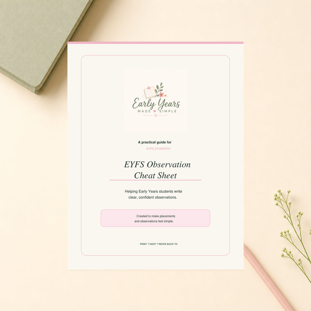 FREE EYFS Observation Cheat Sheet