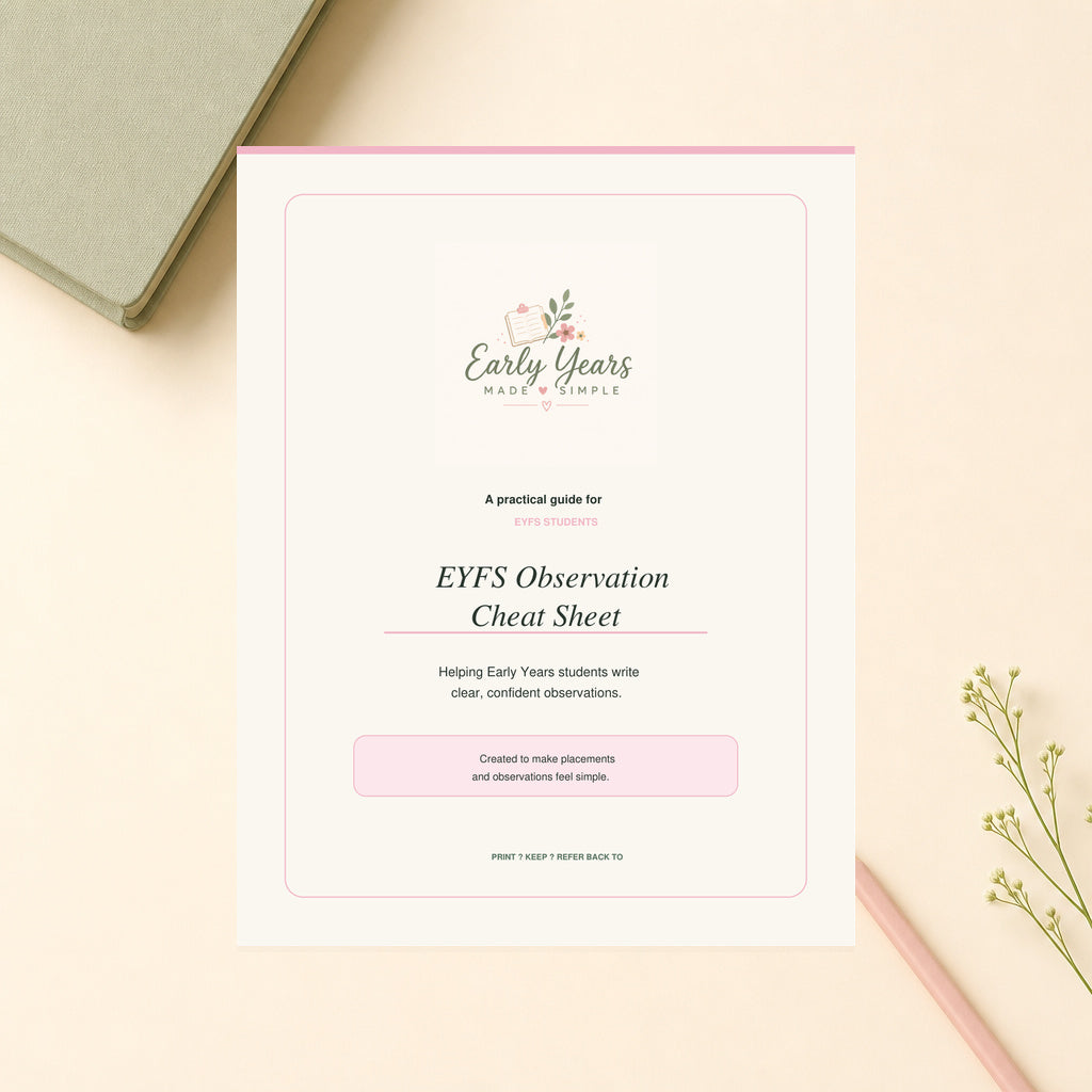 FREE EYFS Observation Cheat Sheet