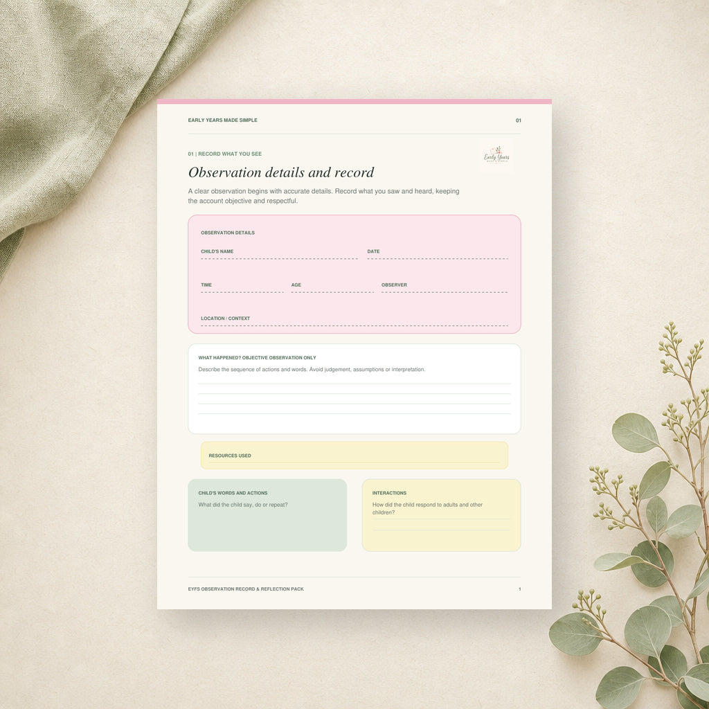 Observation Record  & Reflection Pack